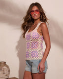 Ocean Daydream Abstract Crochet Cover Up Top