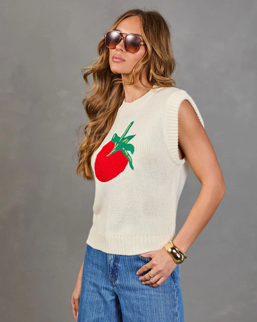 Berry Darling Knit Strawberry Sweater