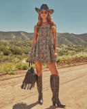 Whisper Canyon Aztec Print Tapestry Mini Dress