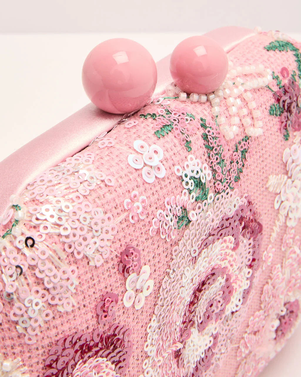 Dewy Garden Floral Sequin Clutch