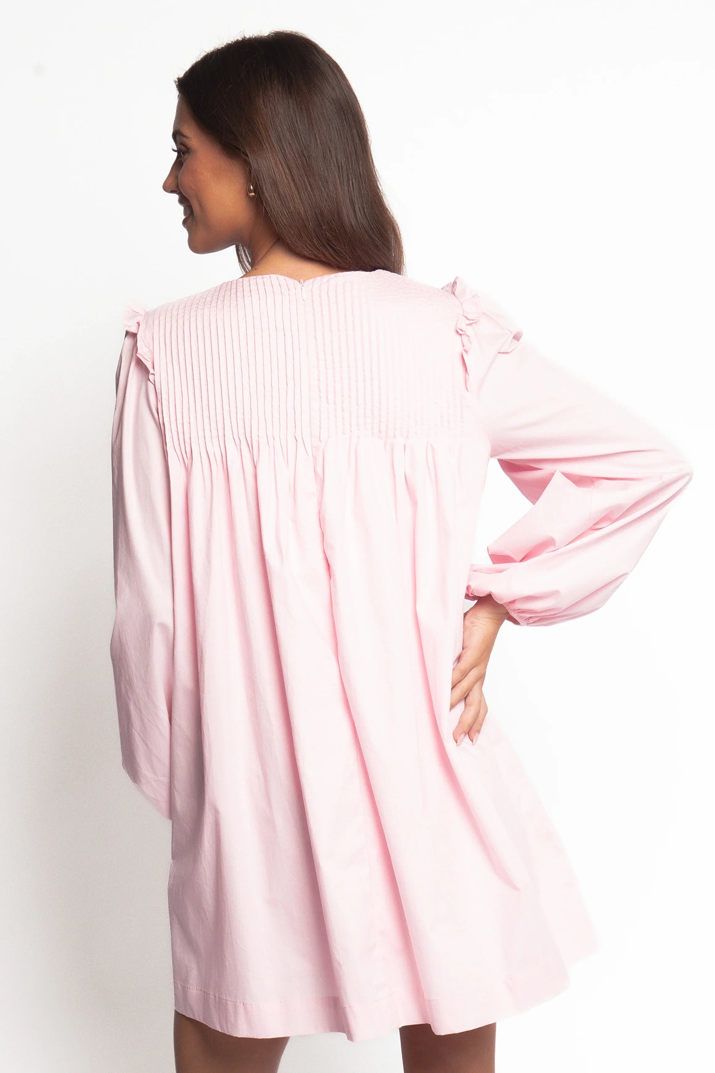 Wyatt Long Sleeve Mini Dress Pink