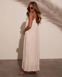 Onda Striped Metallic Maxi Dress