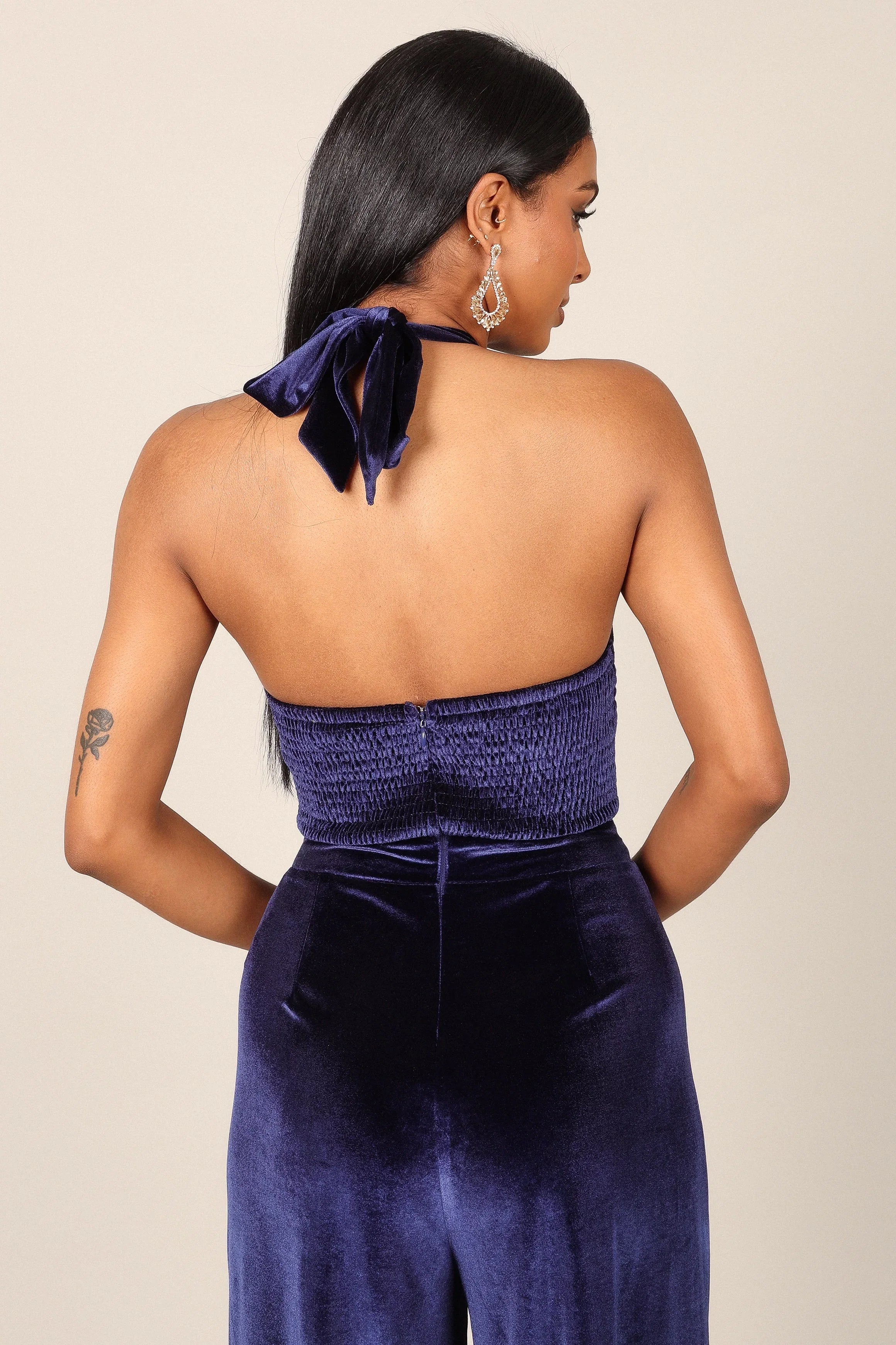 Aria Velvet Jumpsuit Sapphire