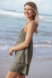 Karlen Strapless Romper Palm Green