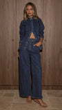 Nyra Wide Leg Jeans Dark Denim