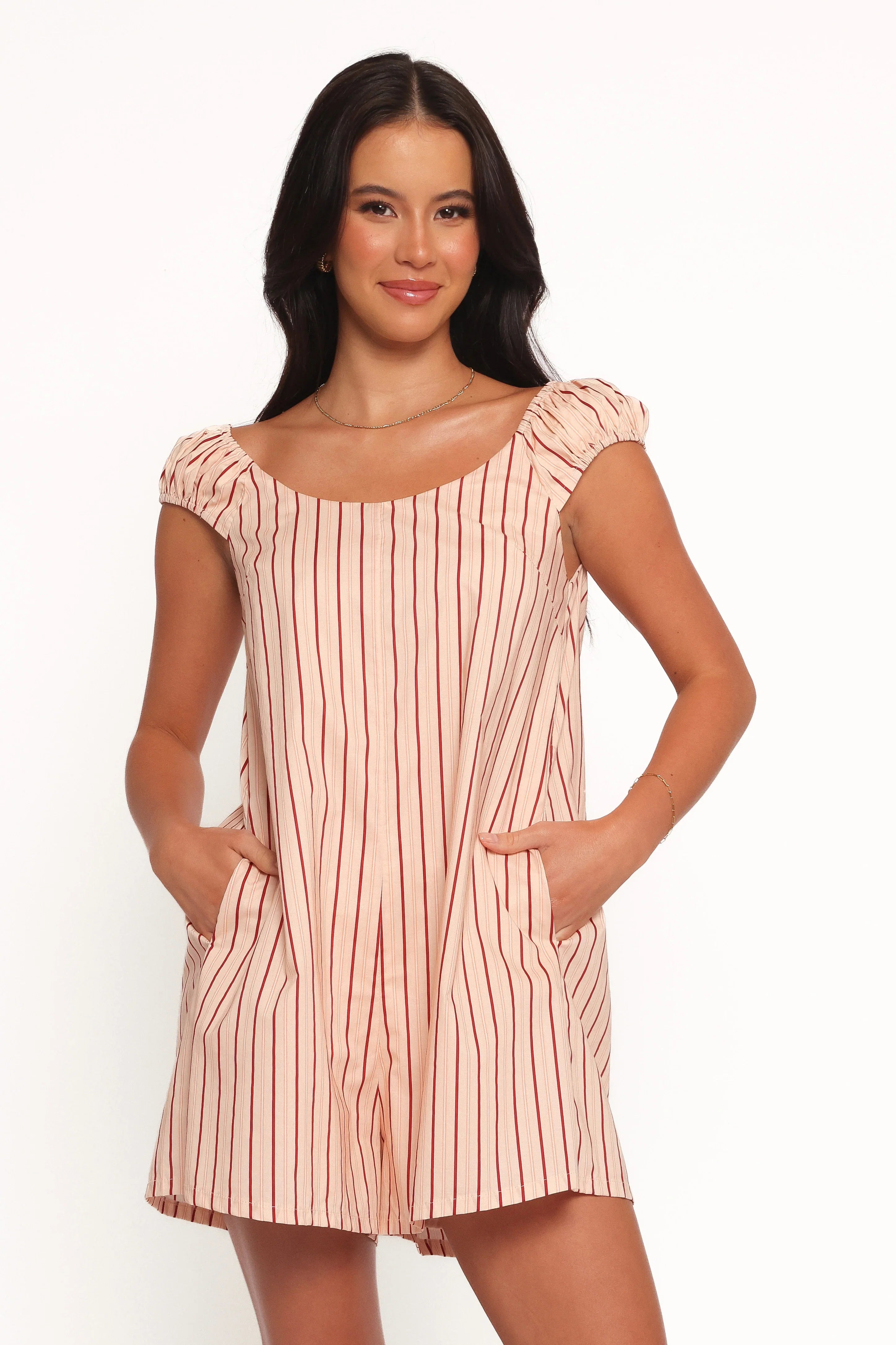 Scobbie Romper Pink Stripe