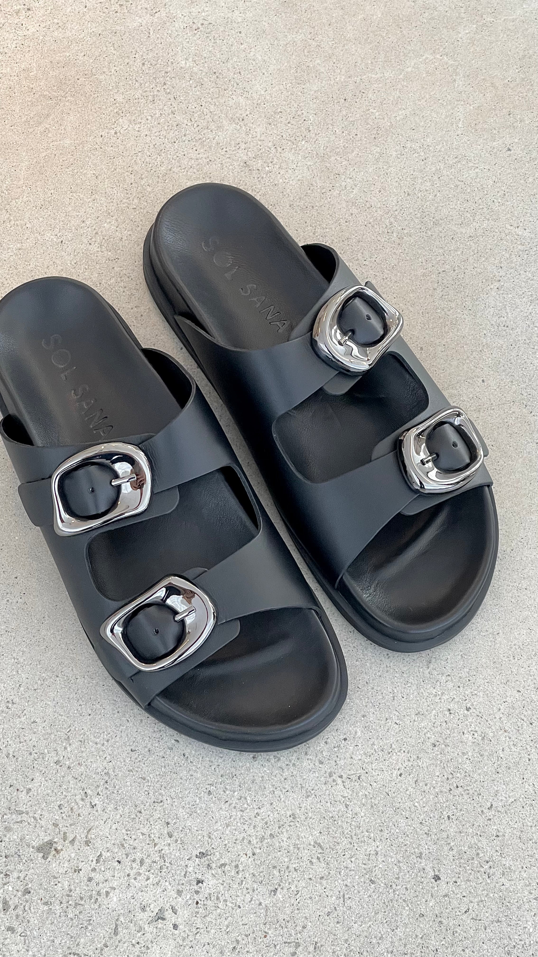 Sol Sana San Jose Footbed Black Silver