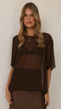 Davette Mesh T Shirt Chocolate