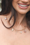 Sienna Charm Necklace Gold Pink