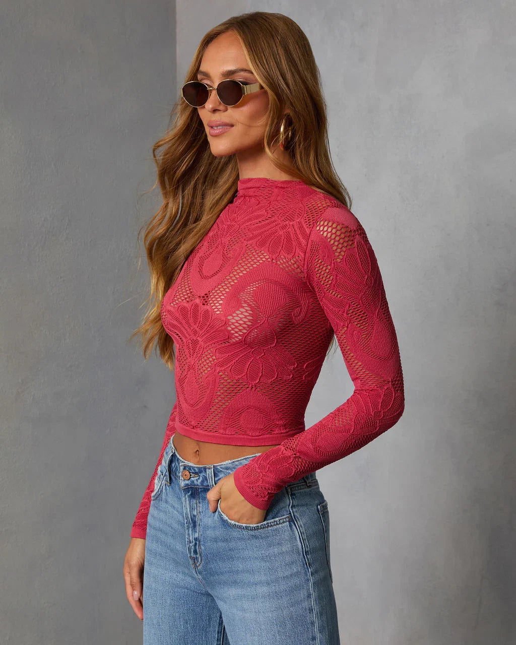 Slay Mode Abstract Open Knit Top