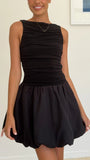 Meera Boat Neck Mini Dress Black