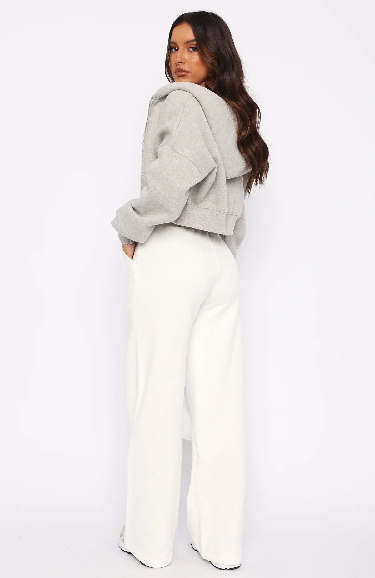 Youd Love It Here Wide Leg Sweatpants White