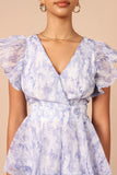 Rosalita Frill Sleeve Romper Lilac