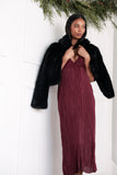 Safi Plisse Maxi Dress Wine