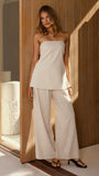 Kailani Strapless Top and Pants Set Oat