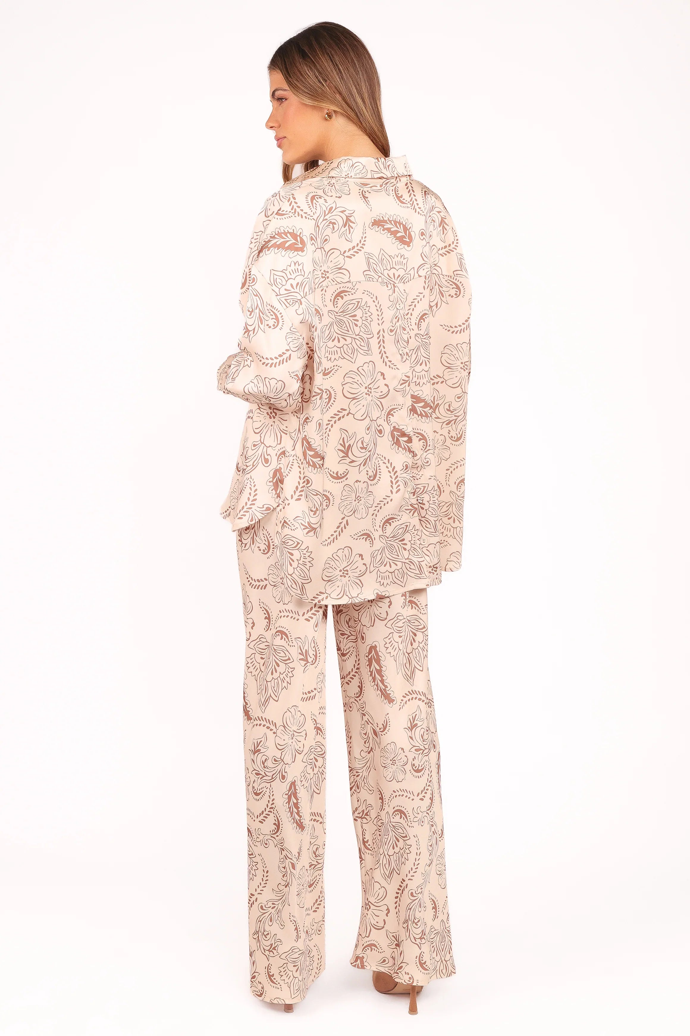 Rosalie Satin Pant Brown Paisley