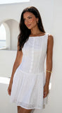 Helena Boat Neck Mini Dress White