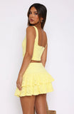 Lets Have Some Fun Lace Mini Skirt Lemon