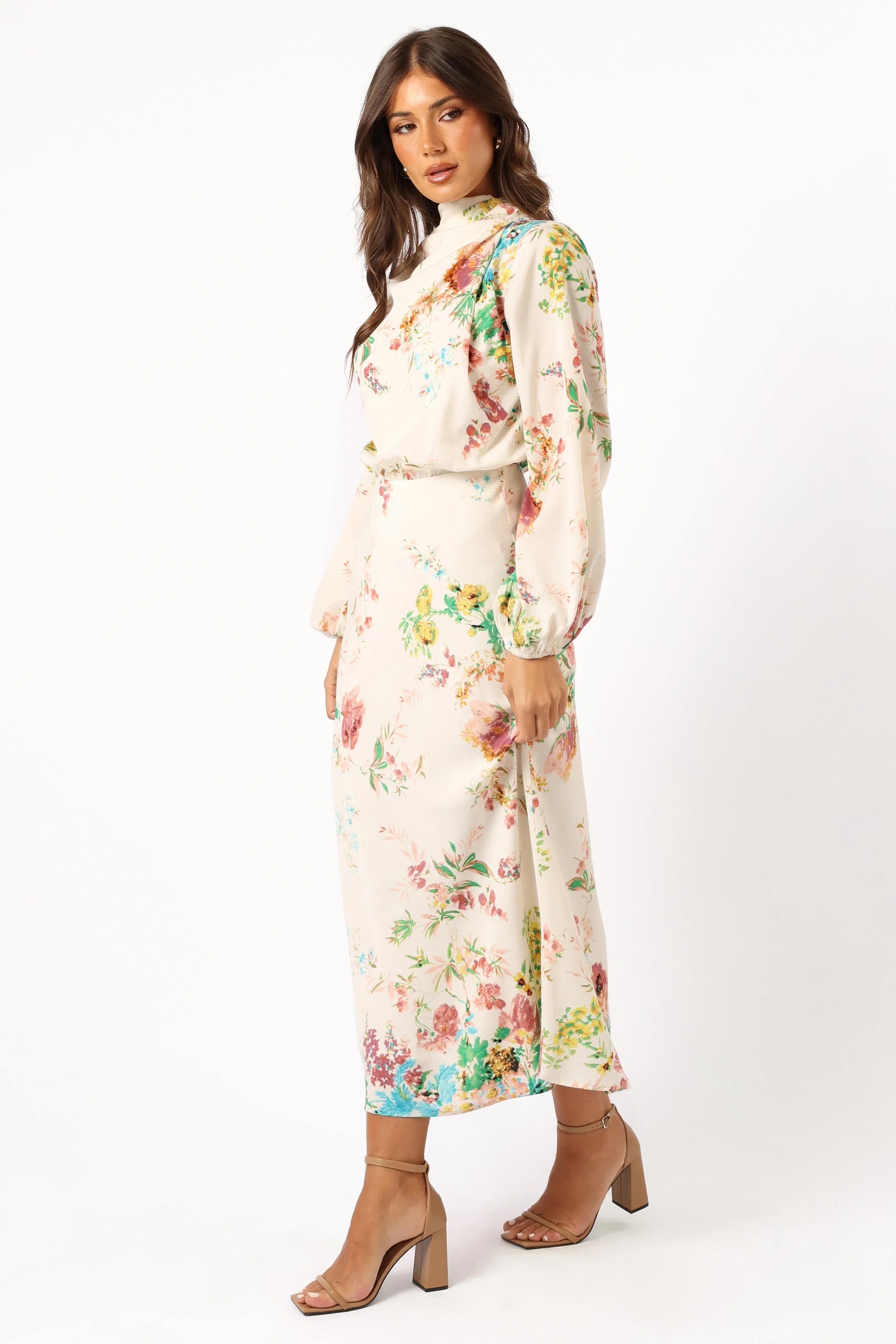 Sophia Long Sleeve Dress White Floral