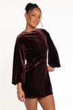 Twylar Long Sleeve Velvet Mini Dress Brown