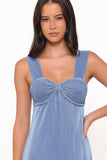 Dolores Pleated Maxi Dress Cornflower Blue
