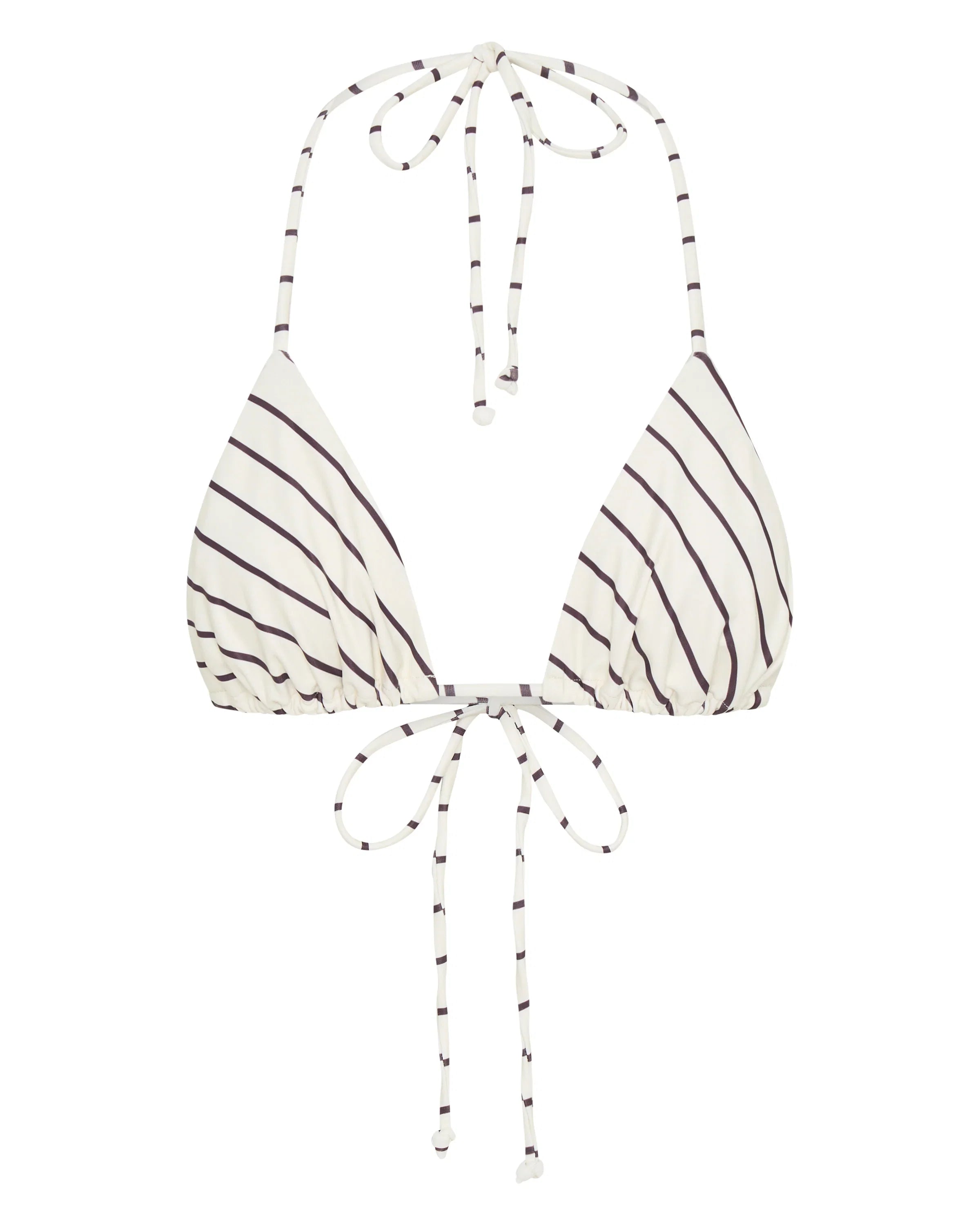 Golden Hour Bikini Top Cream Choc Stripe