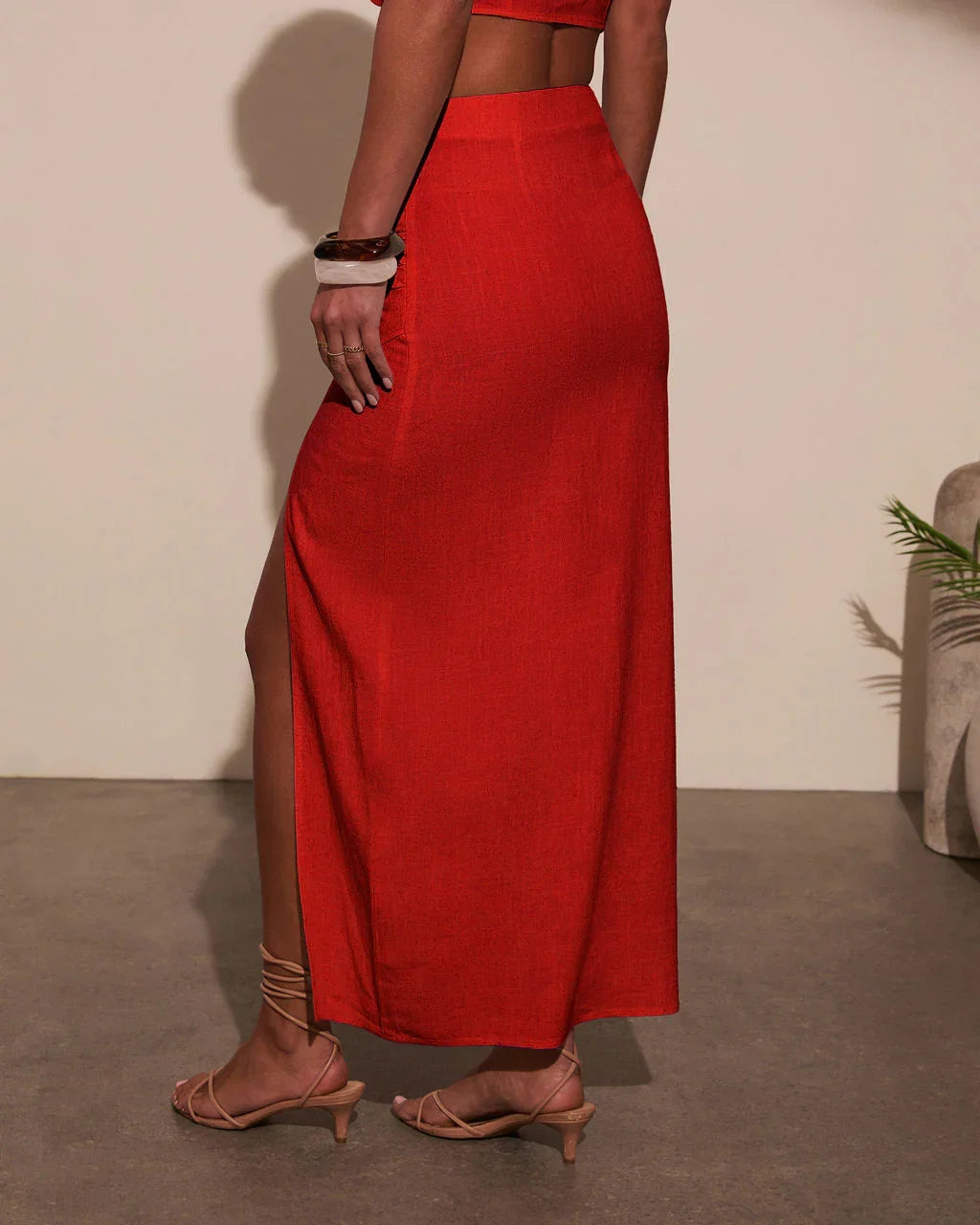 Emiliana Wrap Linen Maxi Skirt