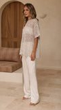 Varni Oversized Sequins Tee Beige