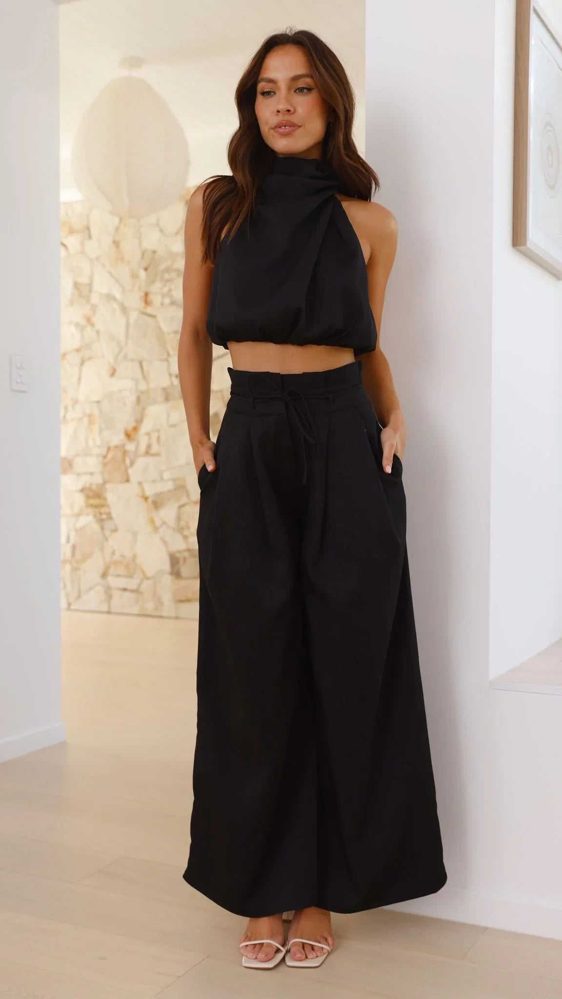 Melinda High Waist Pants Black