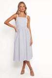 Johanna Midi Dress Grey White