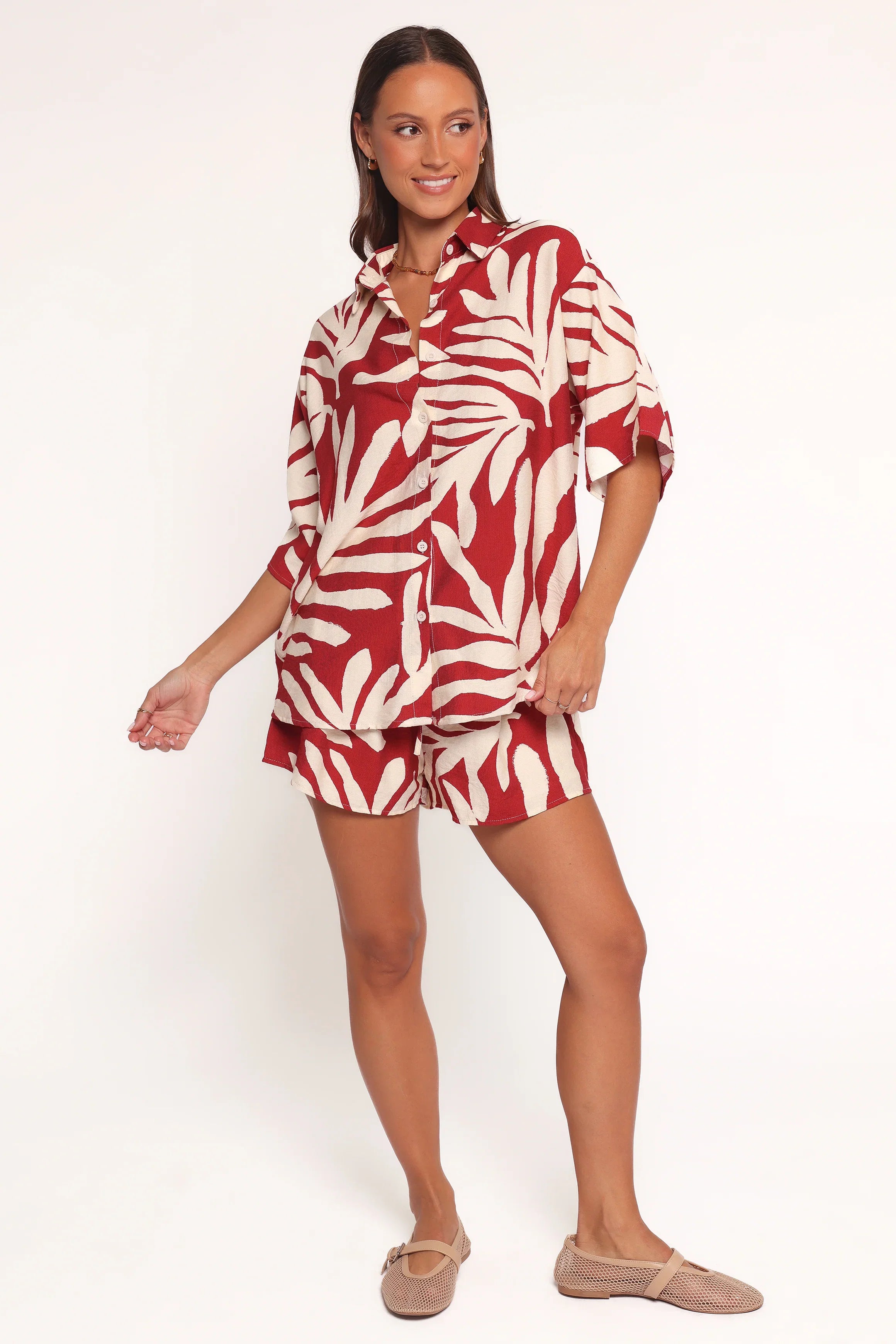 Lilo Short Set Red Palm Print