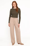 Davis Pleated Knit Pant Beige