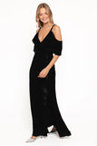 Micah Off Shoulder Velvet Maxi Dress Black
