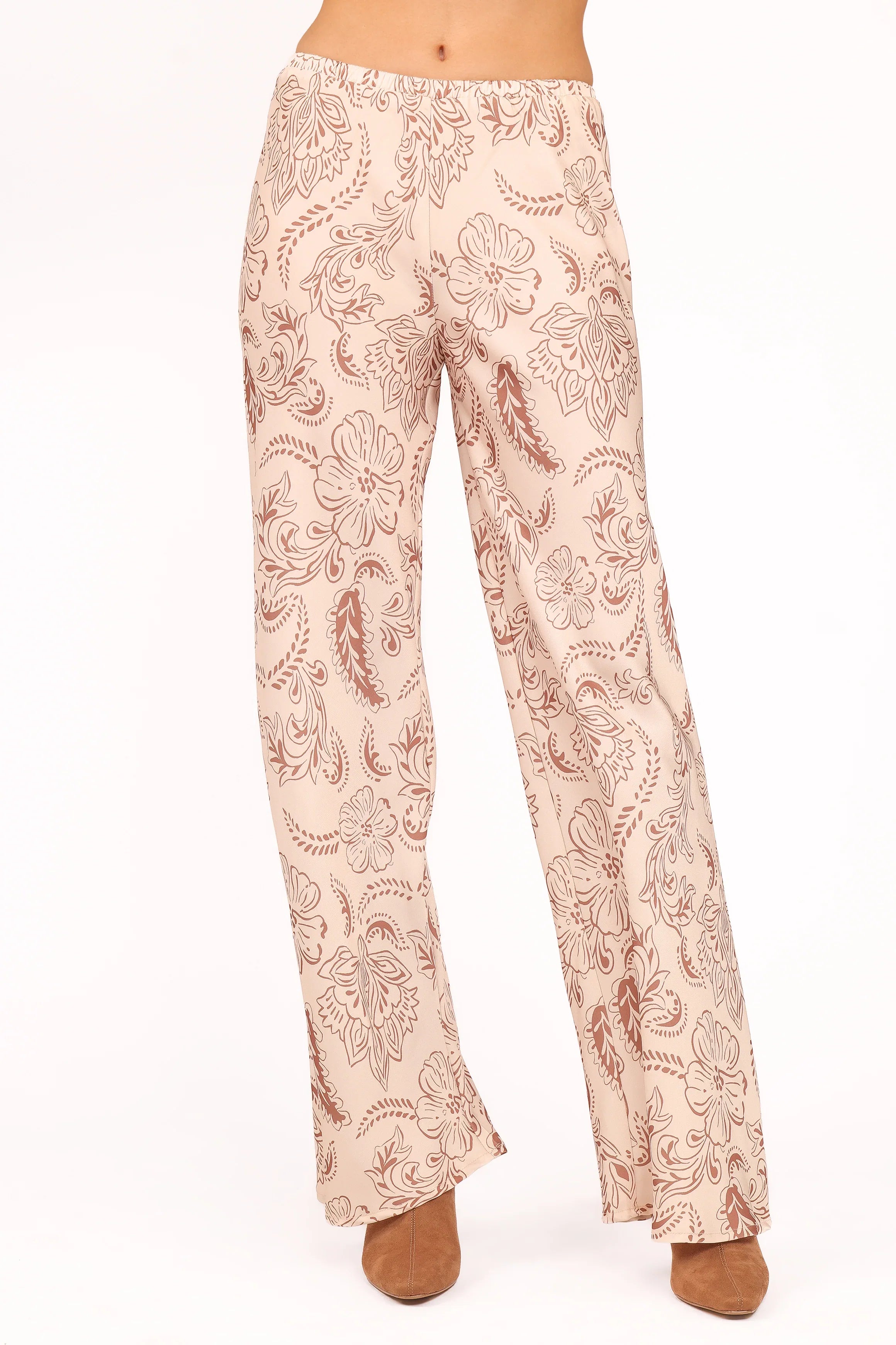 Rosalie Satin Pant Brown Paisley