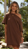 Kailen T Shirt Lace Mini Dress Chocolate