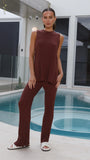 Megan Knit Pants Chocolate