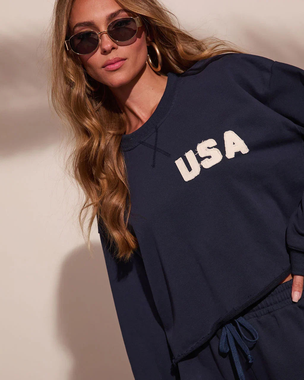 American Belle Relaxed USA Embroidered Top