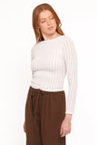 Bellatrix Textured Knit Top Cream