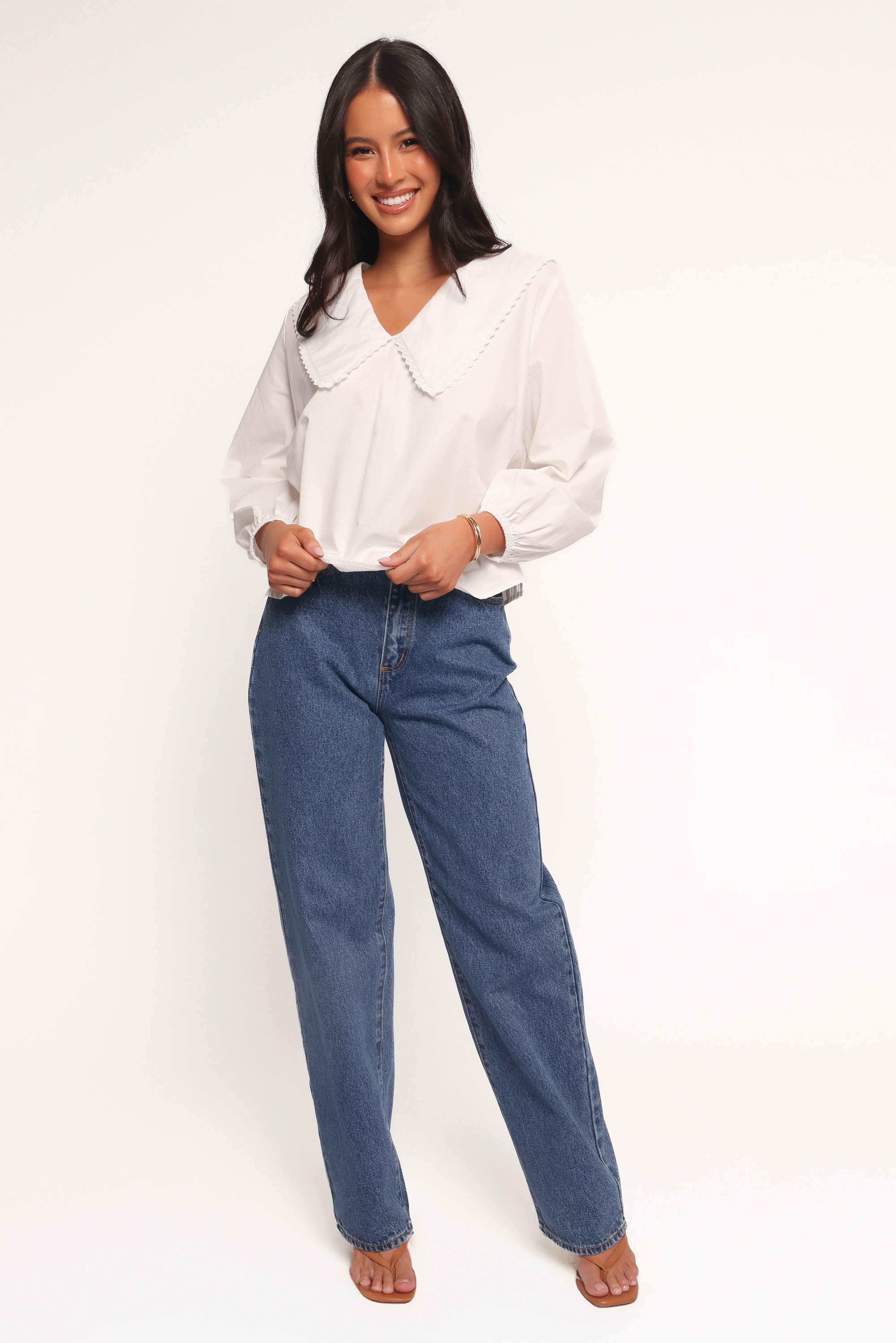 Kenna Long Sleeve Top White