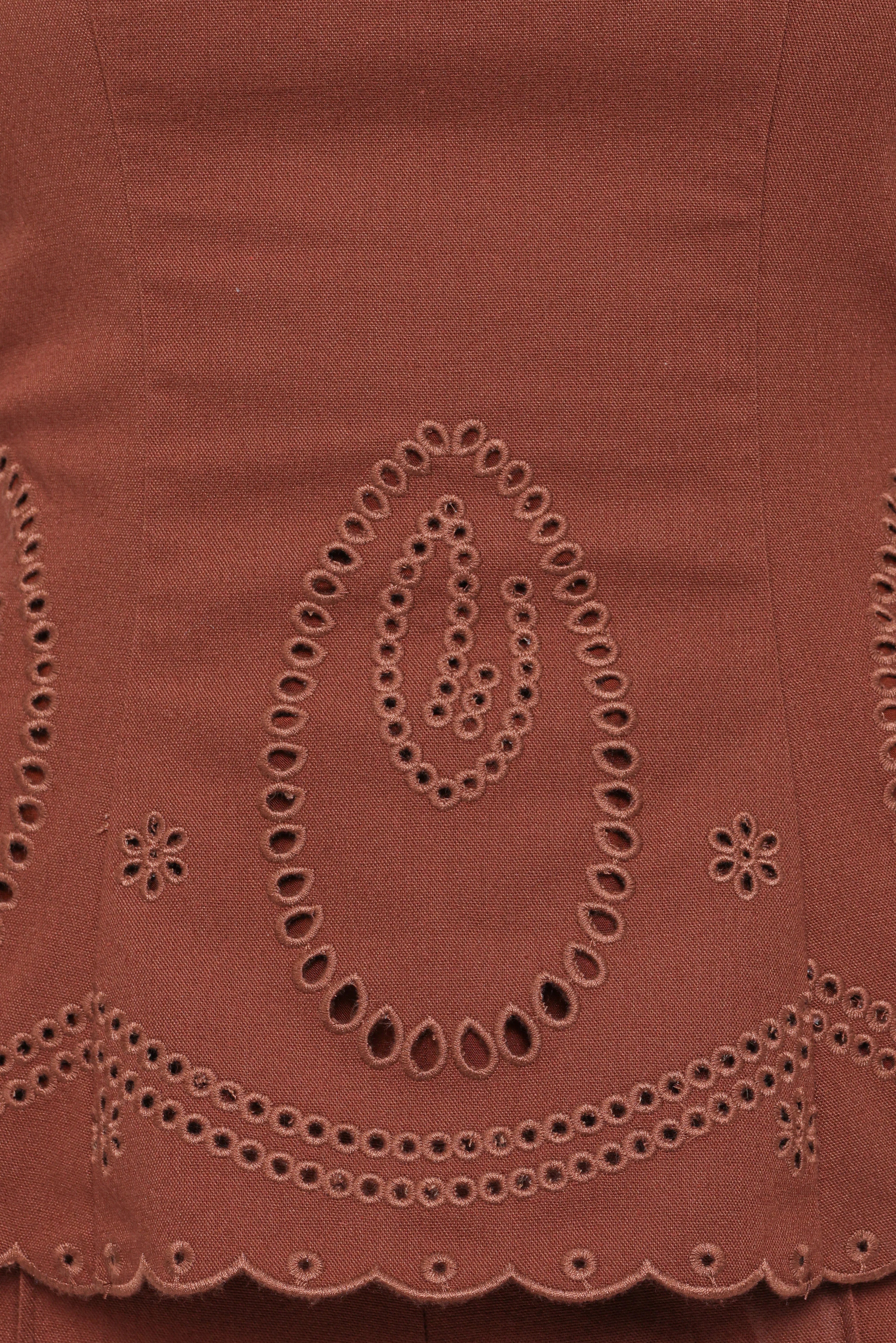 Benton Eyelet Strapless Top Brown