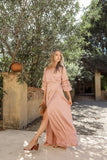 Margot Wrap Maxi Dress Orange Print