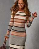 Sukie Knit Striped Midi Dress