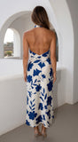Coastal Muse Floral Maxi Dress Blue Multi