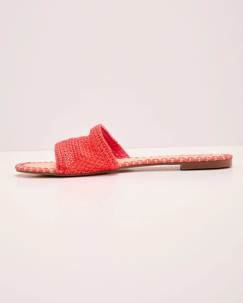 Earth Shine Woven Straw Flat Sandals