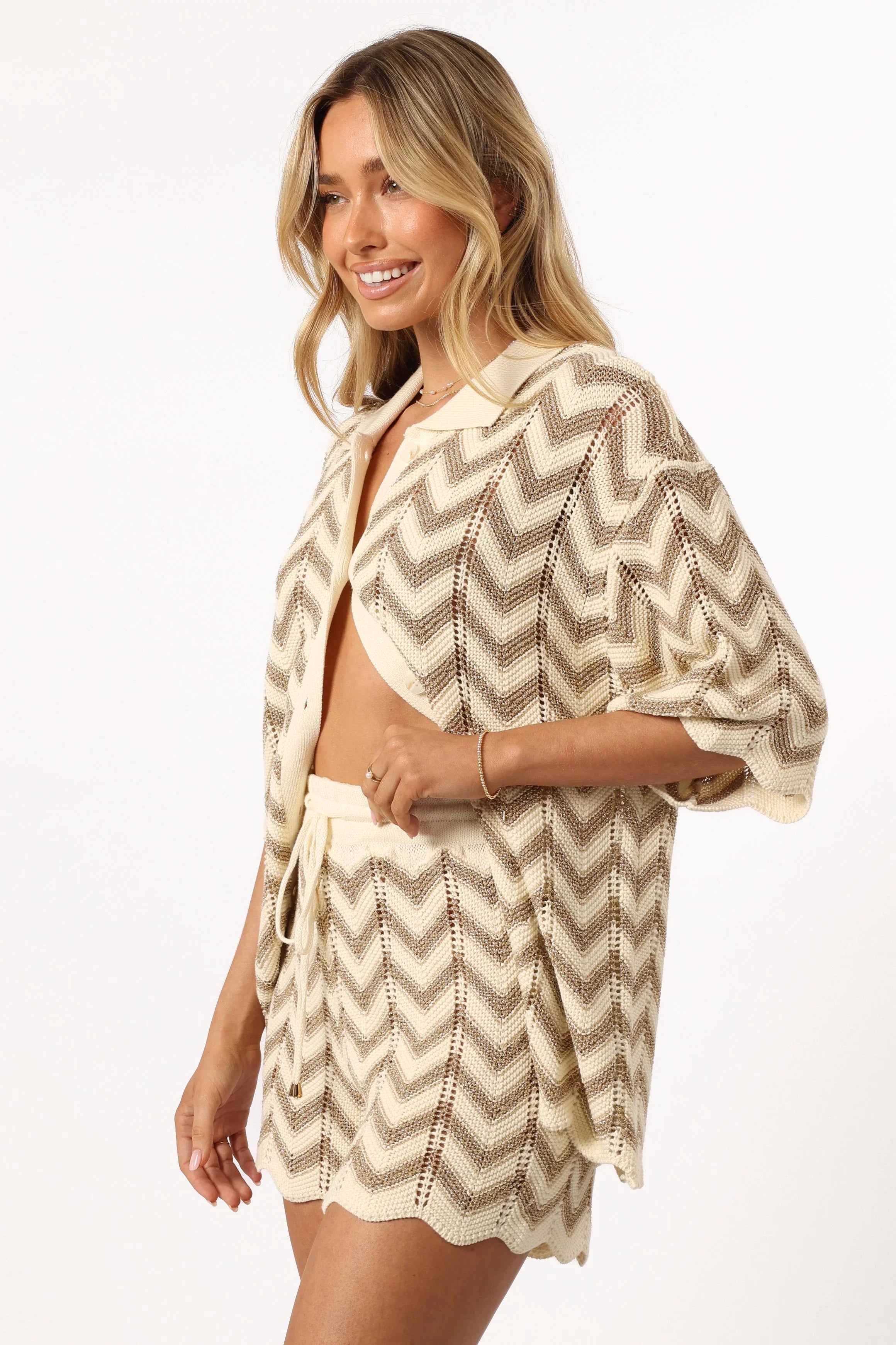 Cherie Knit Short Sand White