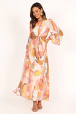 Laquin Long Sleeve Maxi Dress Pink