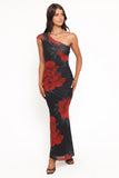 Gerri Off Shoulder Maxi Dress Black Floral