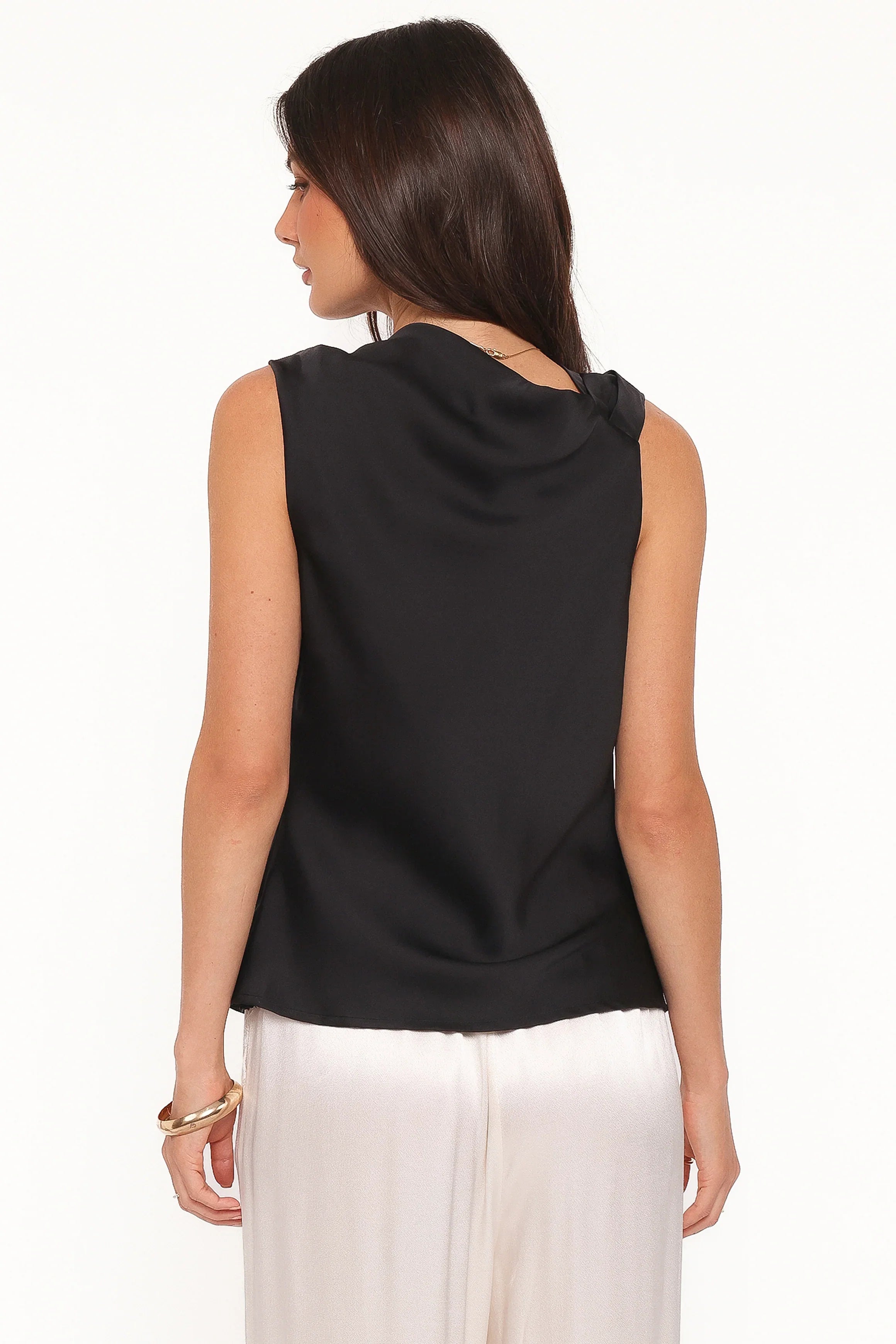 Serena Cowl Neck Top Black
