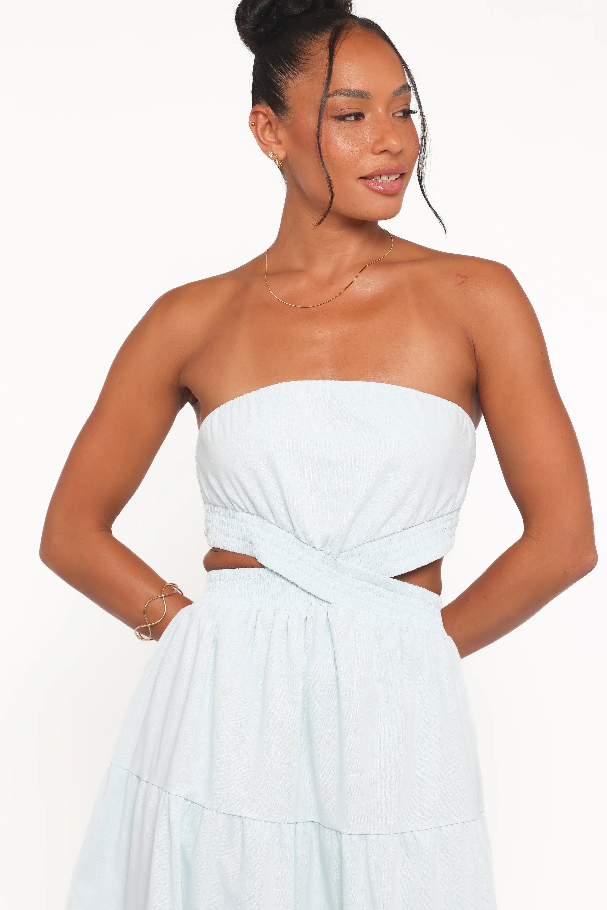 Cadence Strapless Maxi Dress Blue