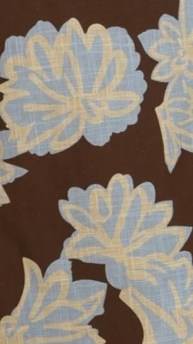 Hayley Vest and Shorts Set Brown Blue Floral